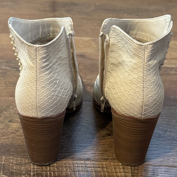 MIA White Snake Textured Ankle Boots - Picture 6 of 6